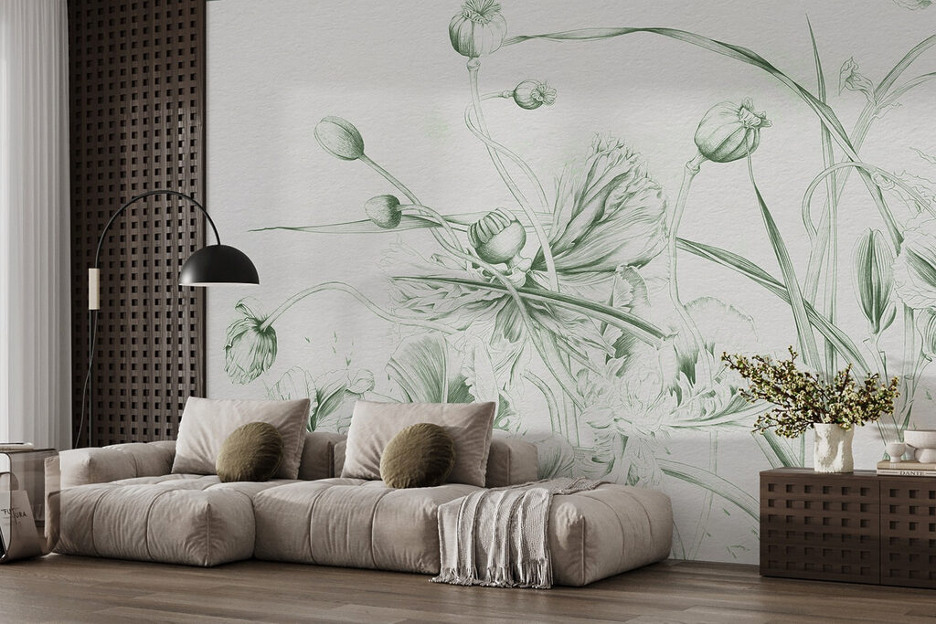 Drawing of flowers and leaves Drawing of flowers and leaves