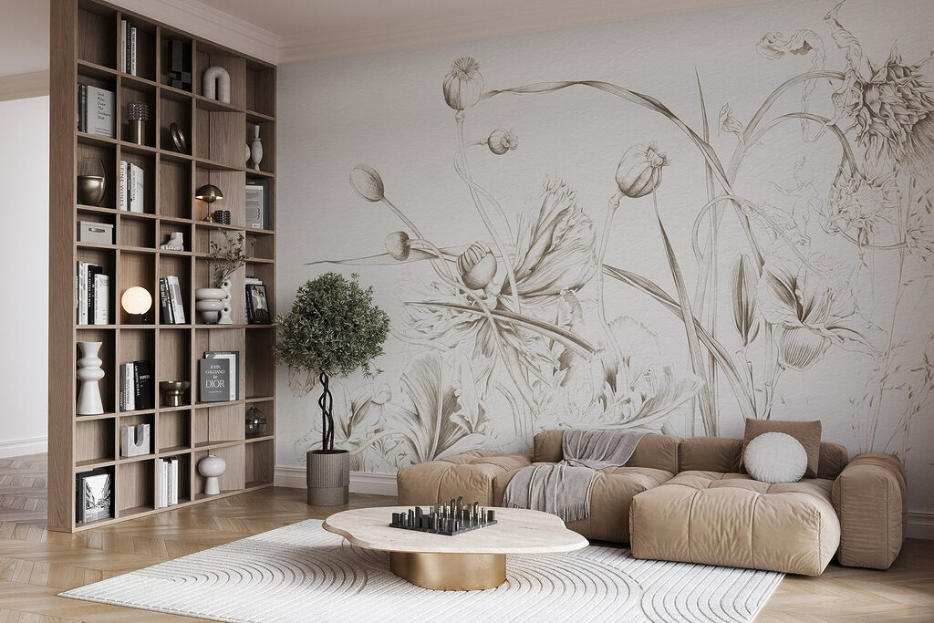 Drawing of flowers and leaves Drawing of flowers and leaves