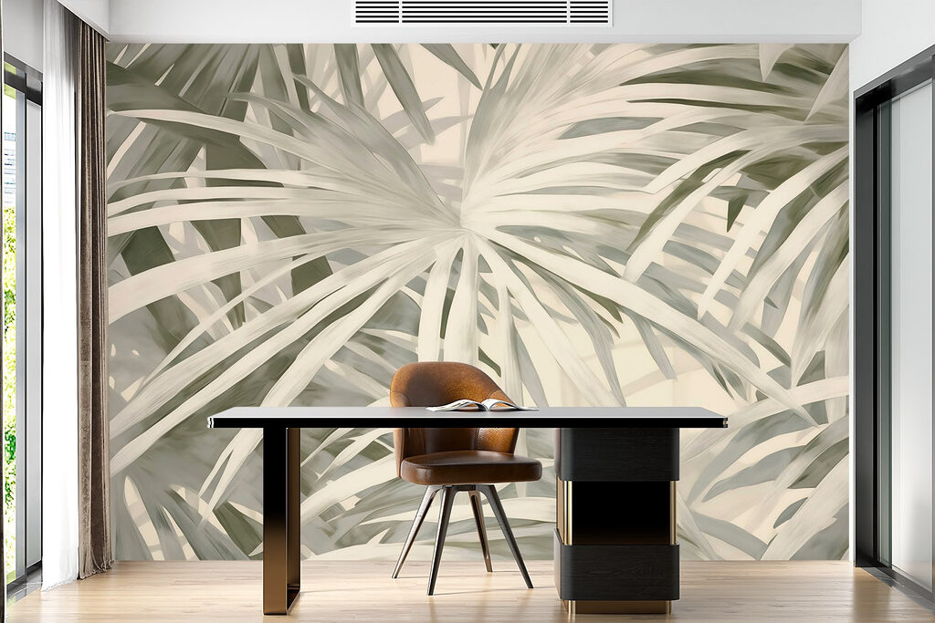 Soft, flowing palm leaves in harmony
