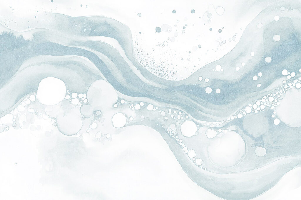 White and blue watercolor painting