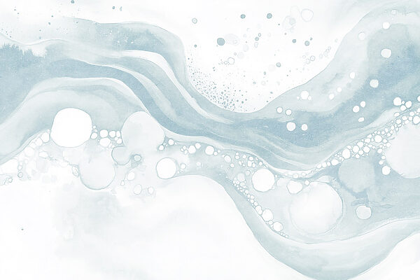 White and blue watercolor painting