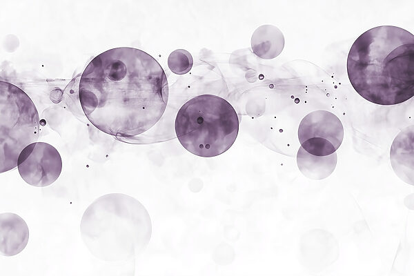 Purple circles and smoke on a white background Purple circles and smoke on a white background