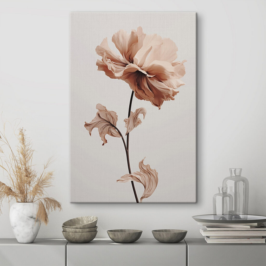 Flower with dried leaves