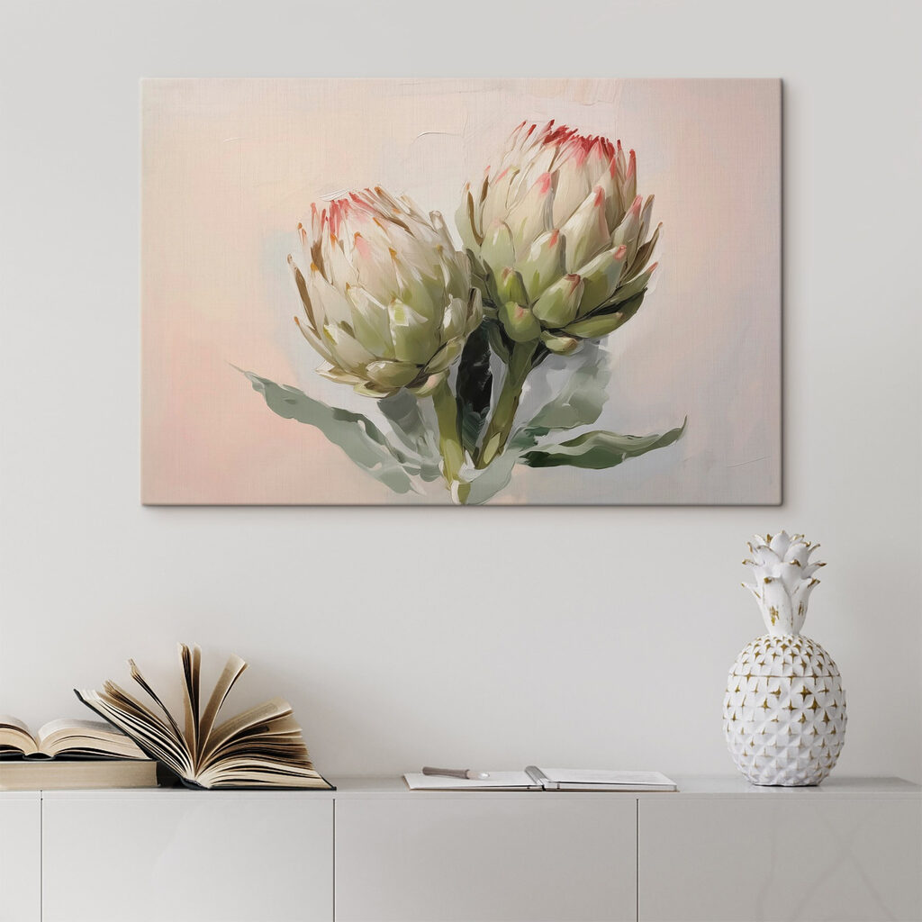 Art artichokes on a white background