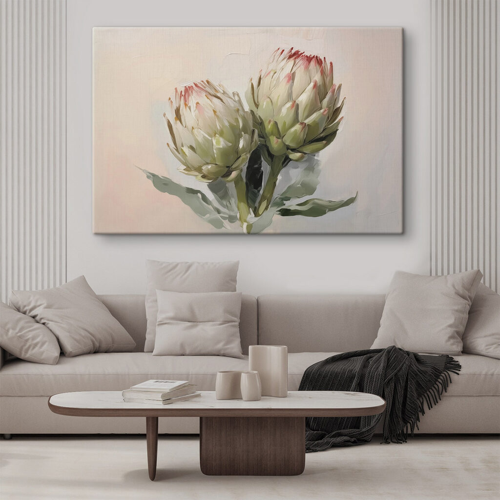Art artichokes on a white background