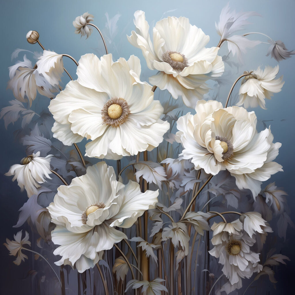 Painting of white flowers