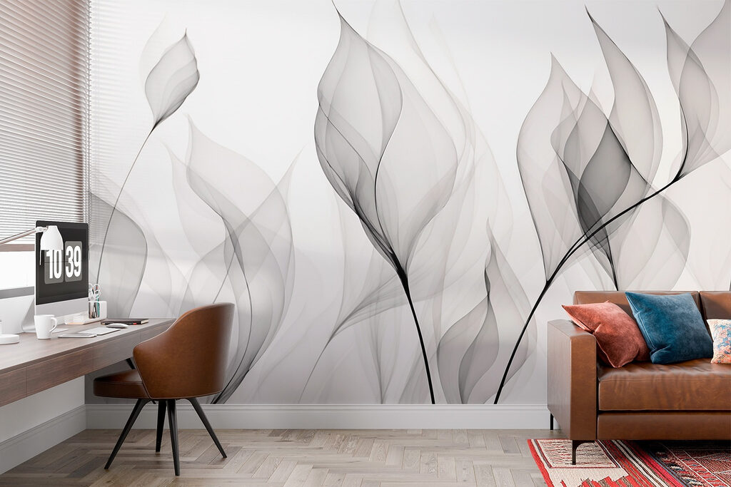 Black and white image of flowers Black and white image of flowers