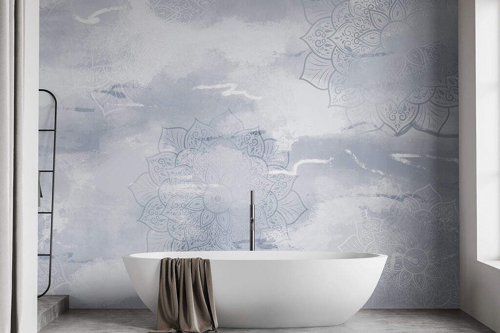 Grey and white background with white and grey patterns