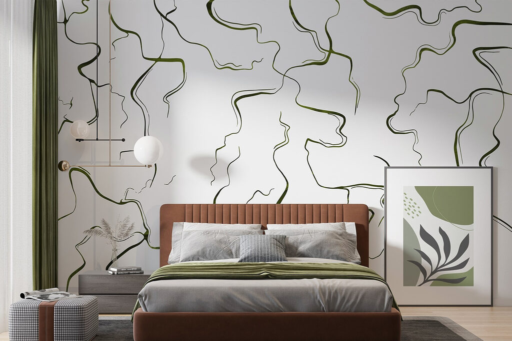 Flowing lines on a white canvas