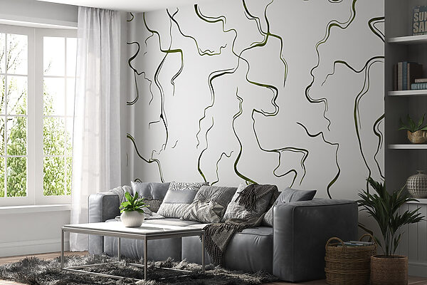 Flowing lines on a white canvas