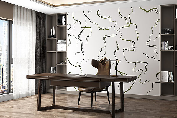 Flowing lines on a white canvas