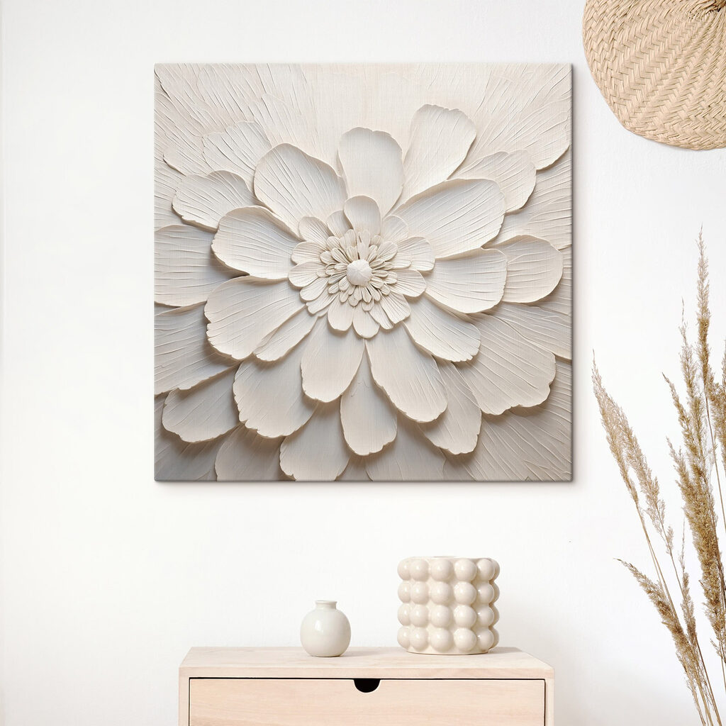 White flower with many petals White flower with many petals