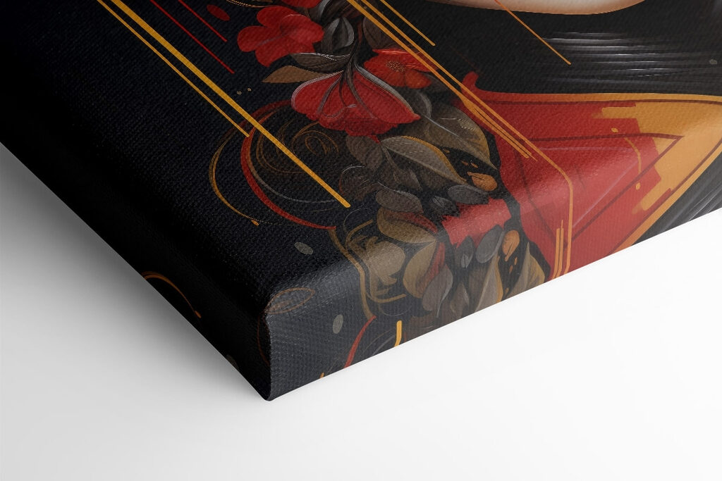 Woman with flowers in her hair and glasses Woman with flowers in her hair and glasses