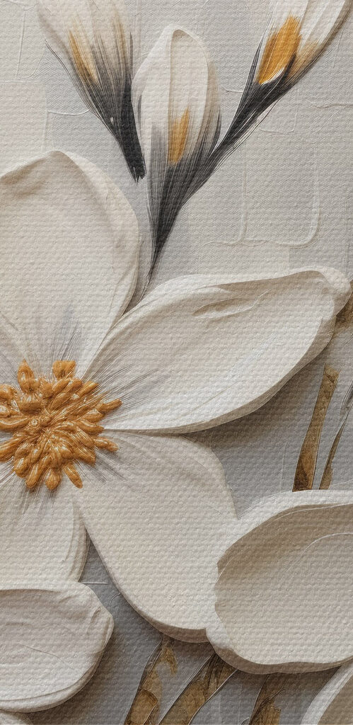 Painting of white flowers