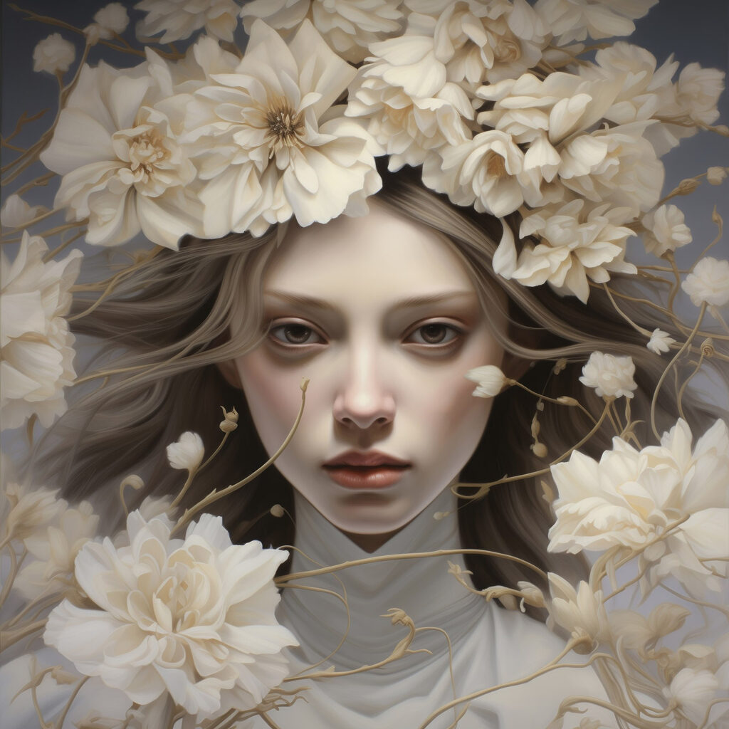 Woman with flowers in her hair