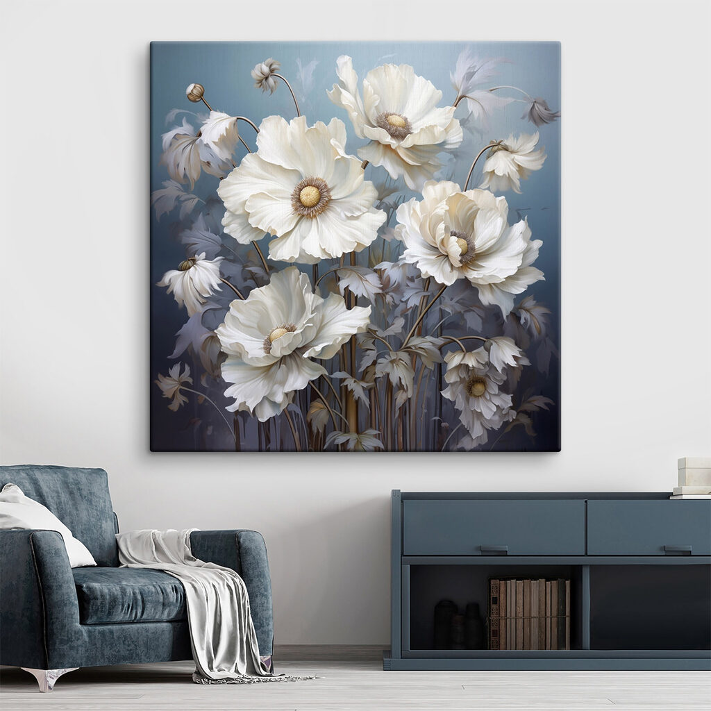 Painting of white flowers