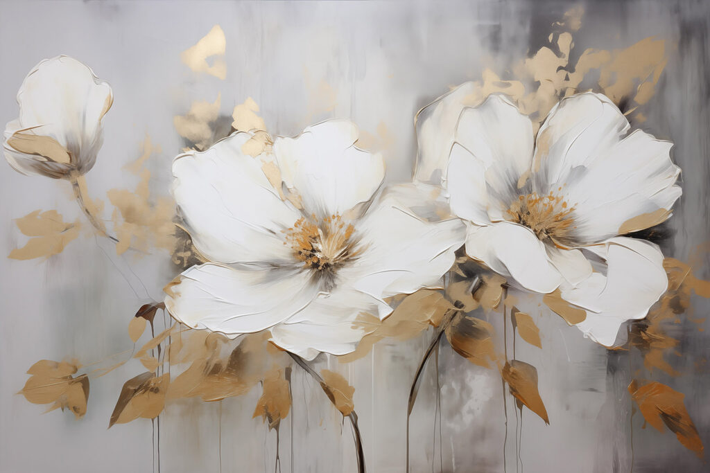 Painting of white flowers