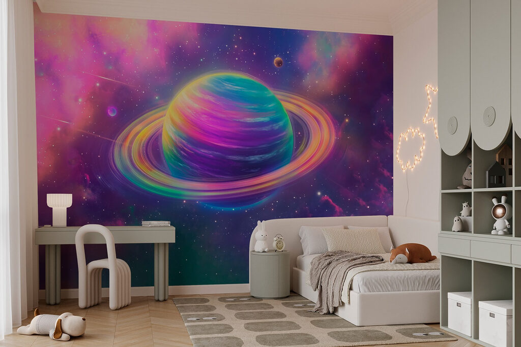 Colorful planet in space