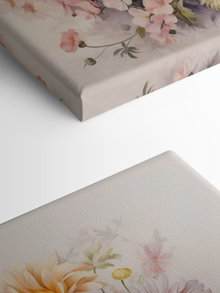 Painting of flowers on a white background