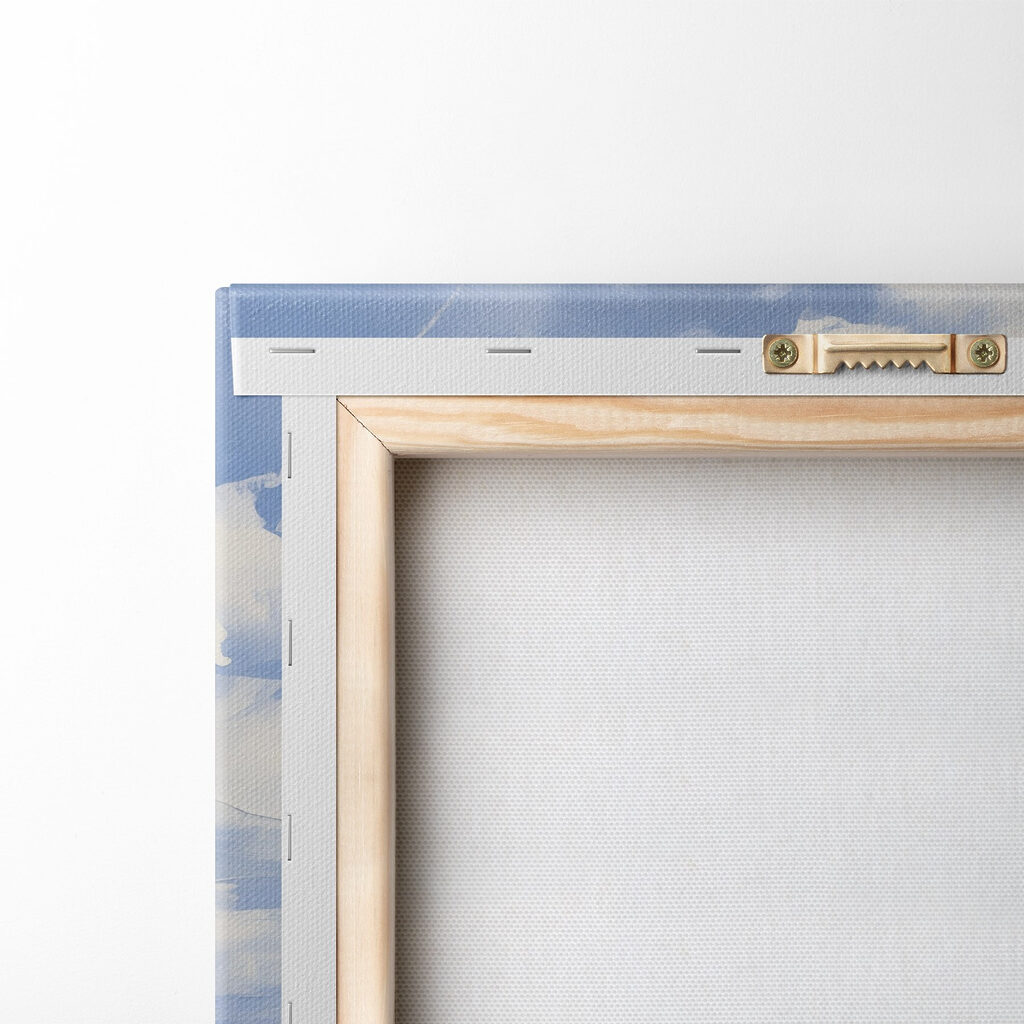 Painting of a landscape with a cliff and water