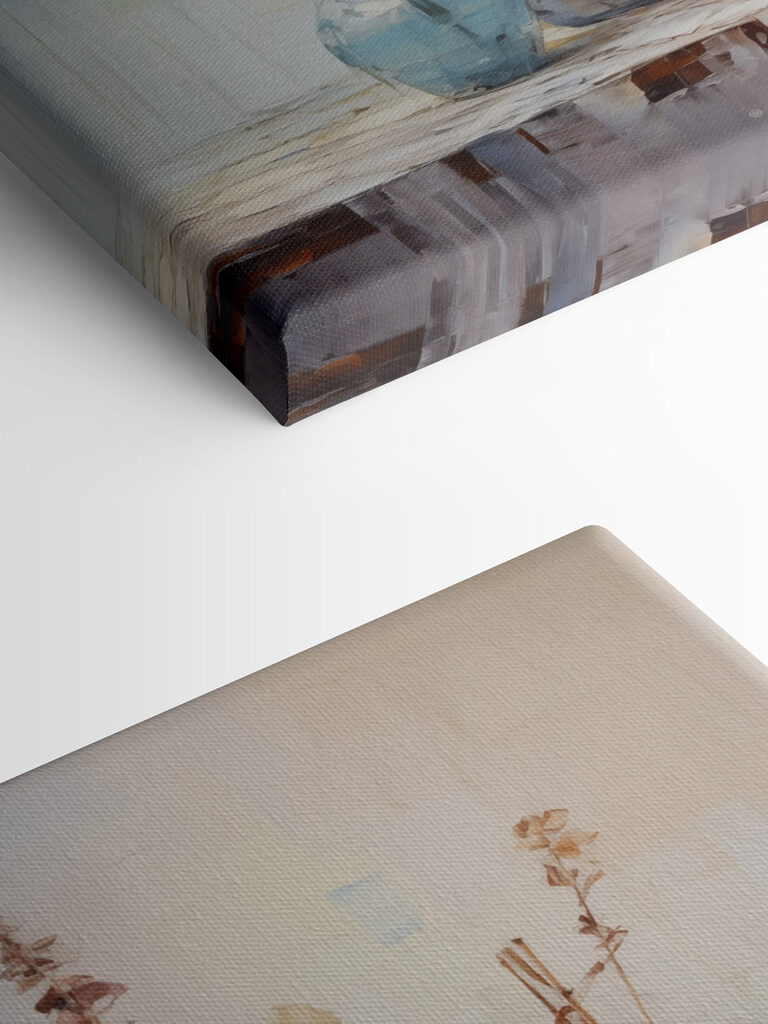 Painting of flowers in vases