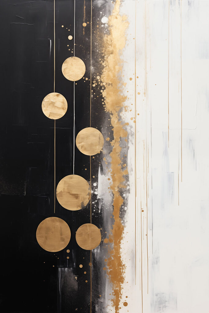 Painting of circles and lines