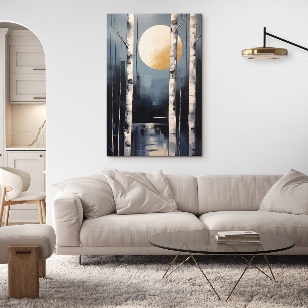 Painting of a moon in the sky Painting of a moon in the sky