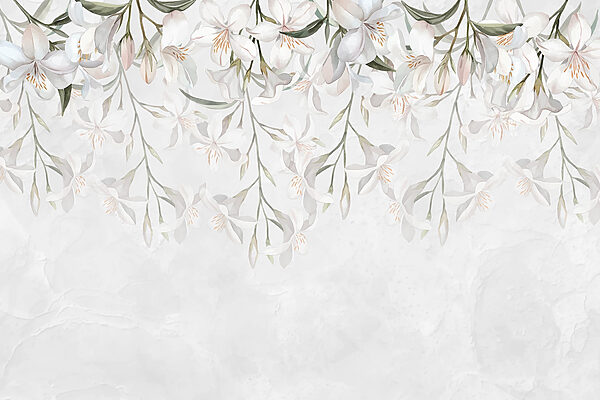 White flowers on a white background