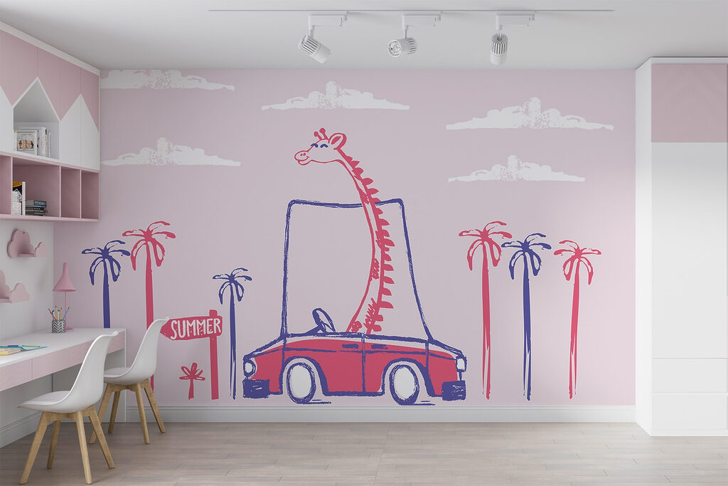 Giraffe in a car Giraffe in a car