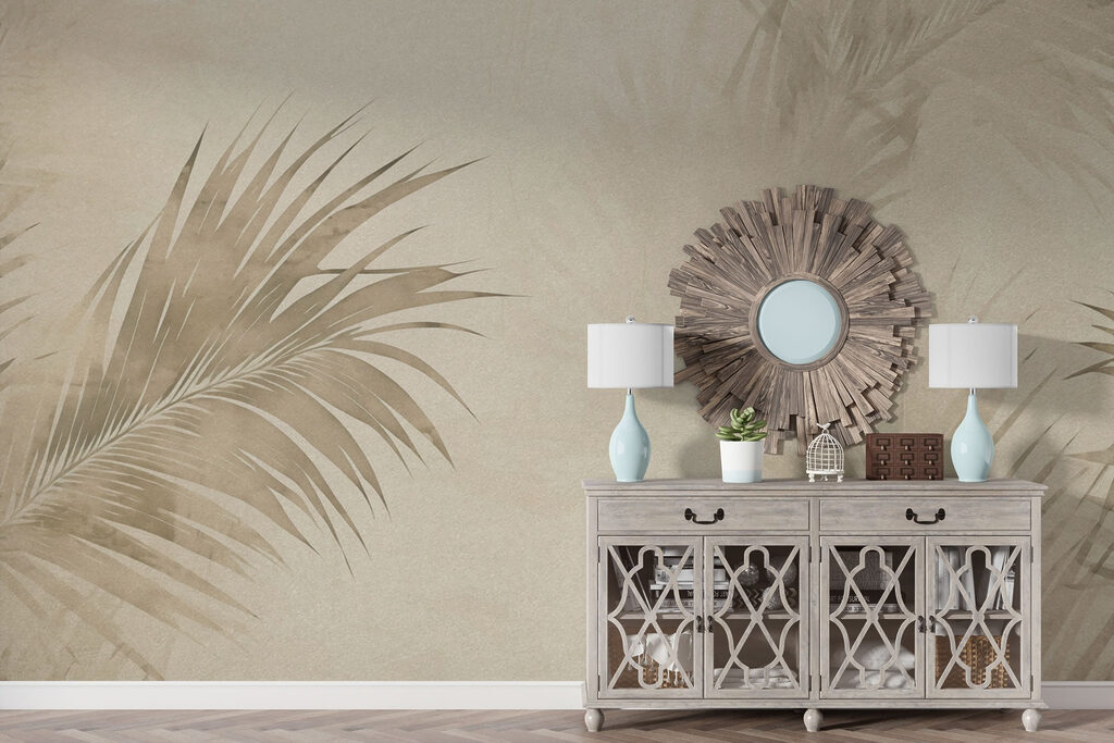 Calm leaves in soft tones