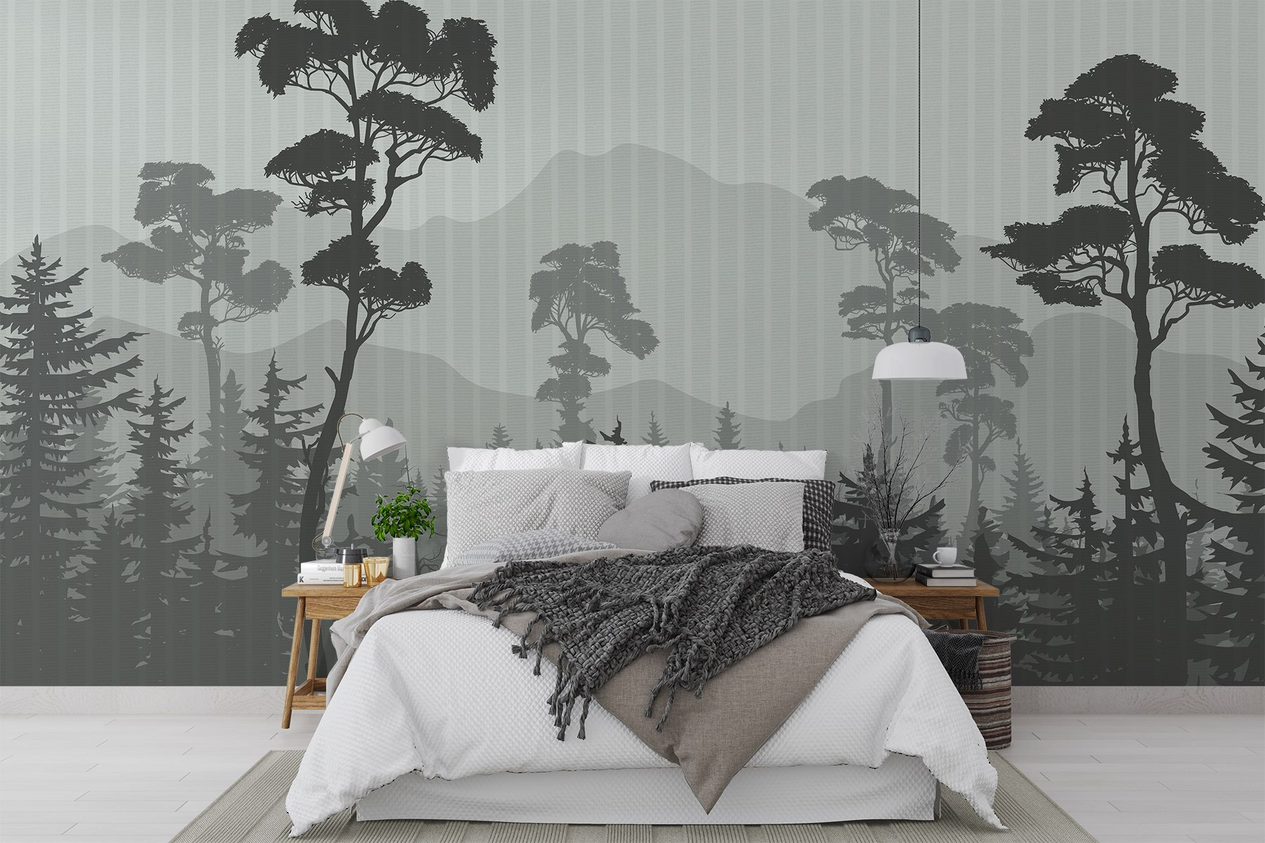 Forest with mountains and trees Forest with mountains and trees