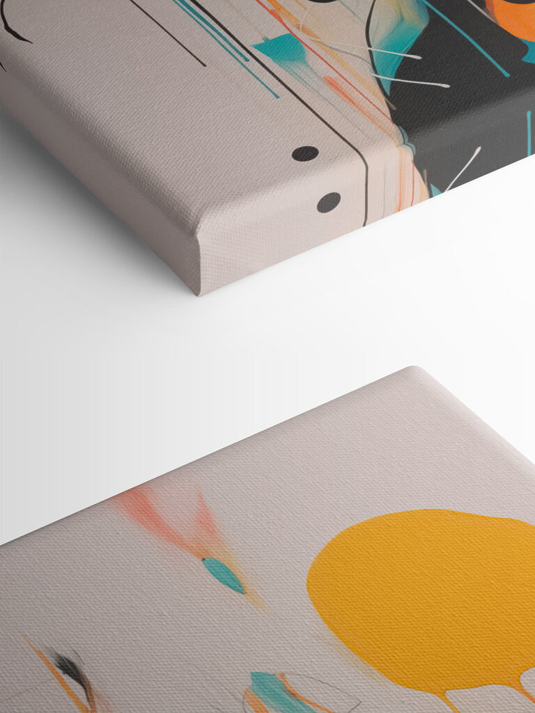 Painting of colorful circles and lines Painting of colorful circles and lines