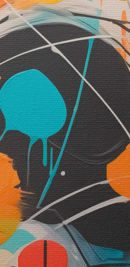 Painting of colorful circles and lines Painting of colorful circles and lines