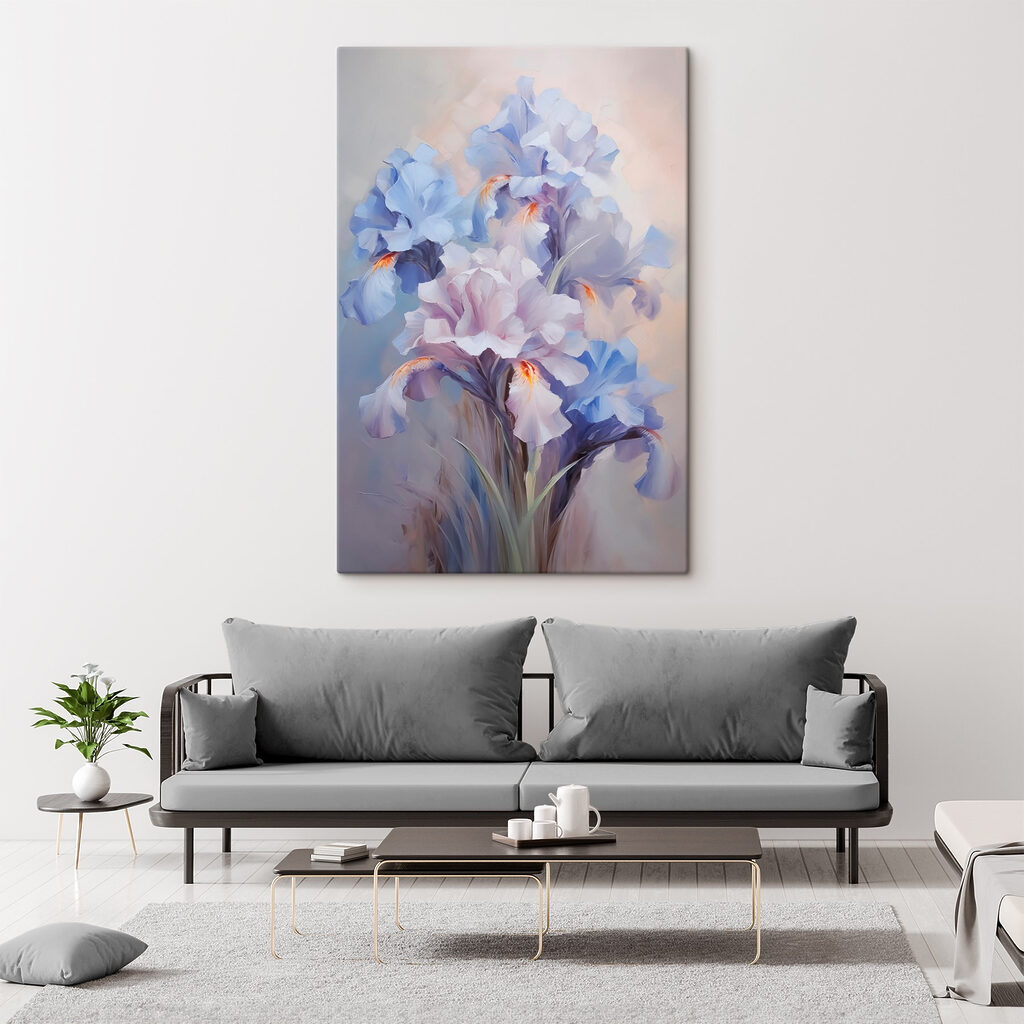Painting of flowers on a surface