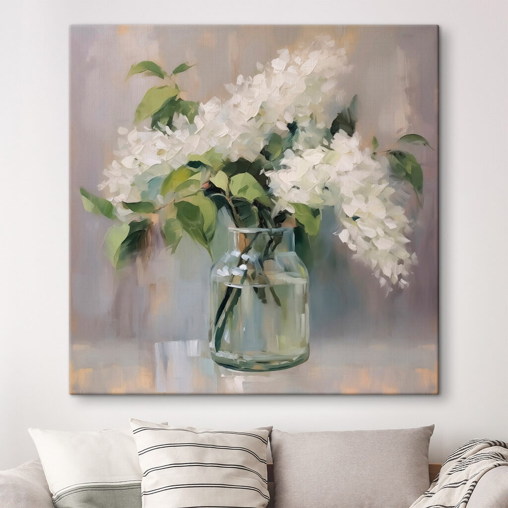 s43439pig109 1024x1024 - Festmény egy csokor fehér virágot egy üvegedényben - tegory