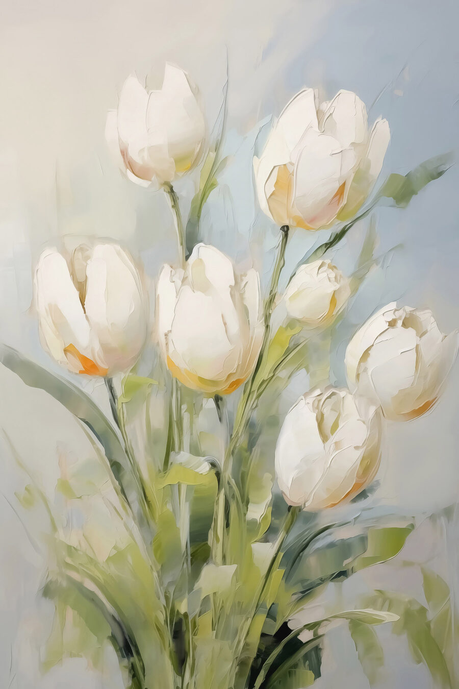 Fehér tulipánok festése