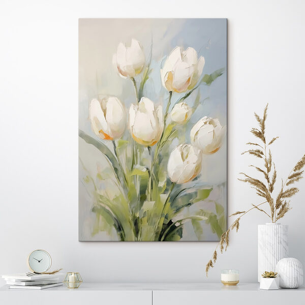 Fehér tulipánok festése Fehér tulipánok festése