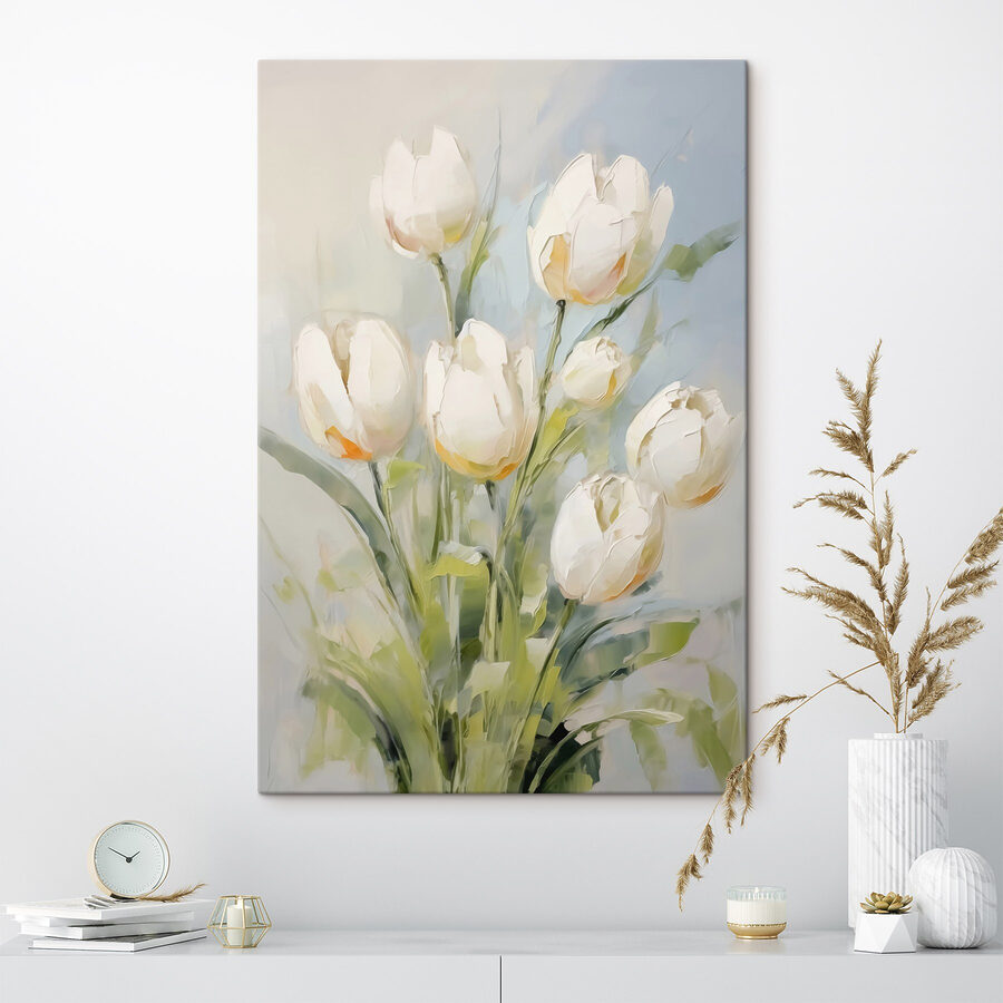 Fehér tulipánok festése