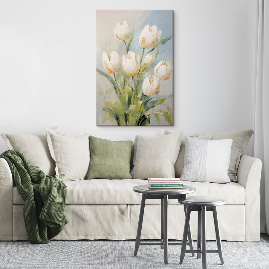 Fehér tulipánok festése
