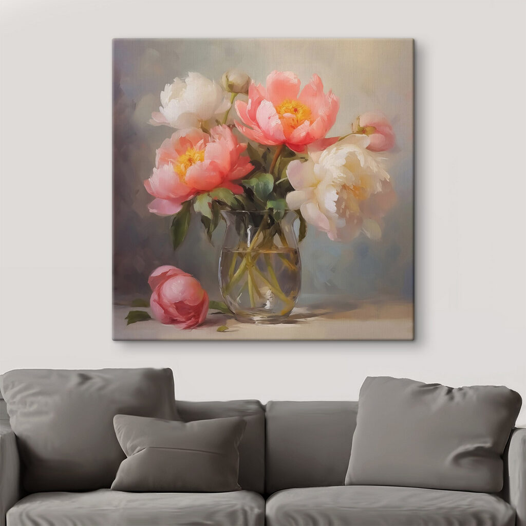 Painting of flowers in a vase