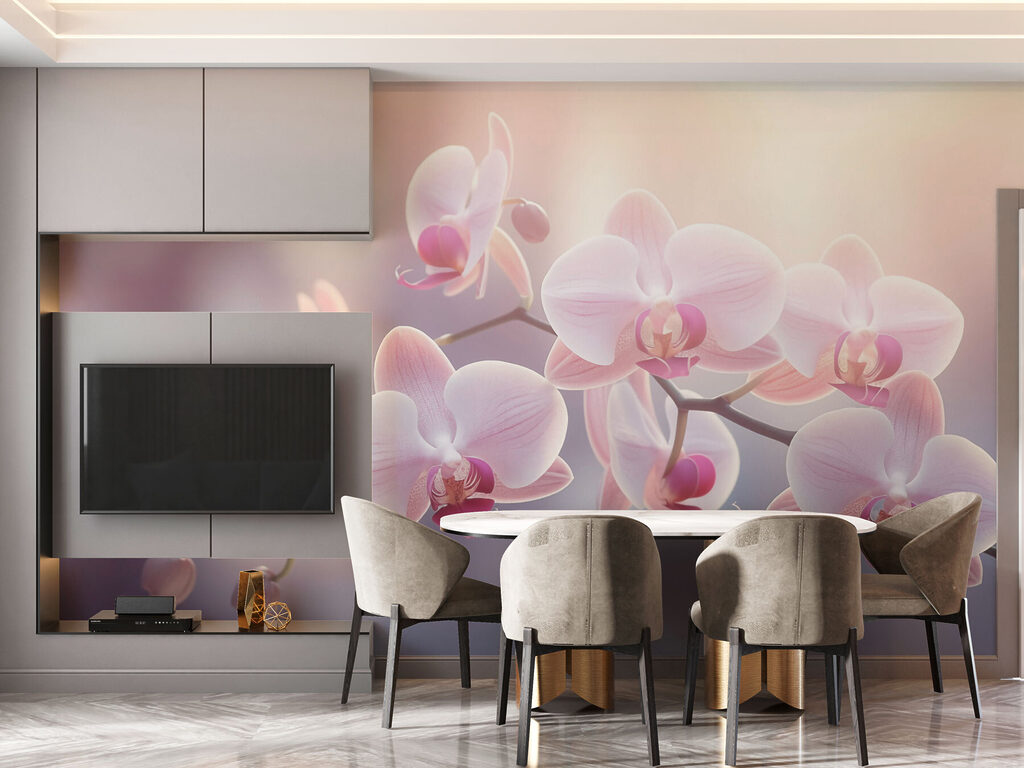 Delicate blooms in soft sunlight