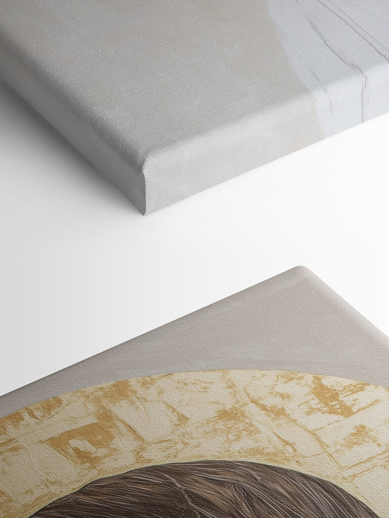 Elegant profile against a circular backdrop Elegant profile against a circular backdrop