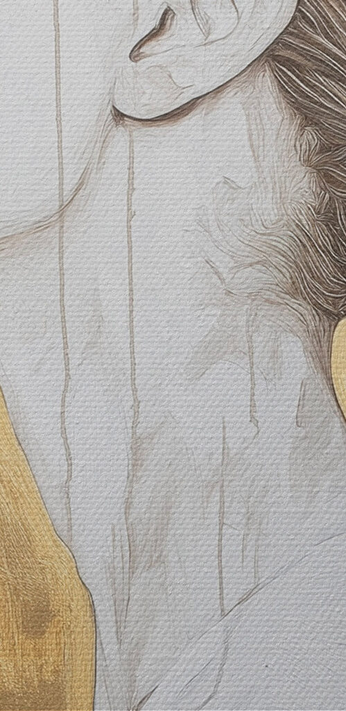 Elegant profile against a circular backdrop Elegant profile against a circular backdrop