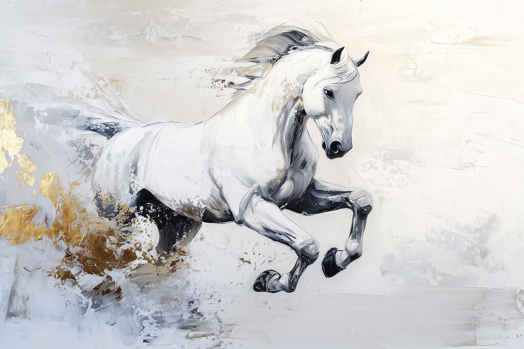 Painting of a white horse