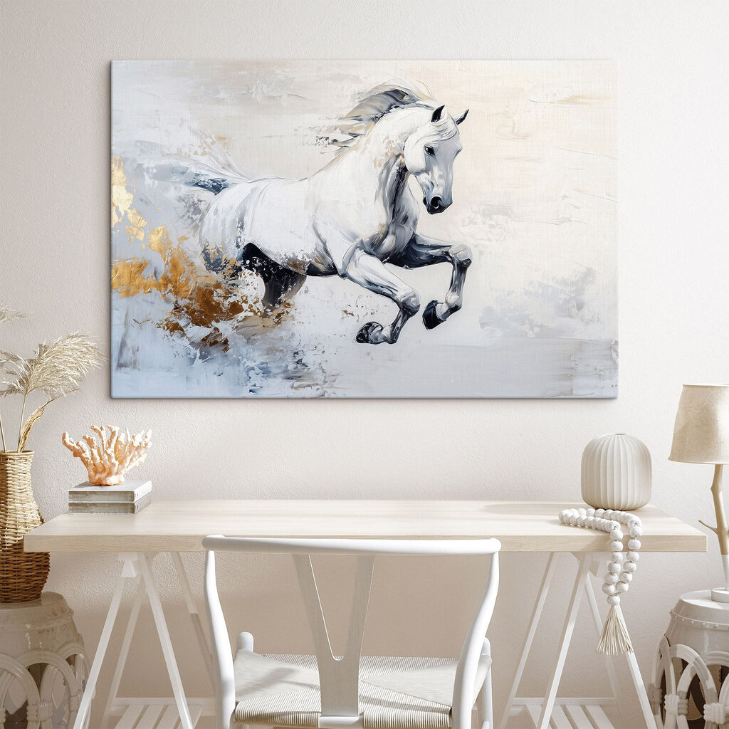 Painting of a white horse