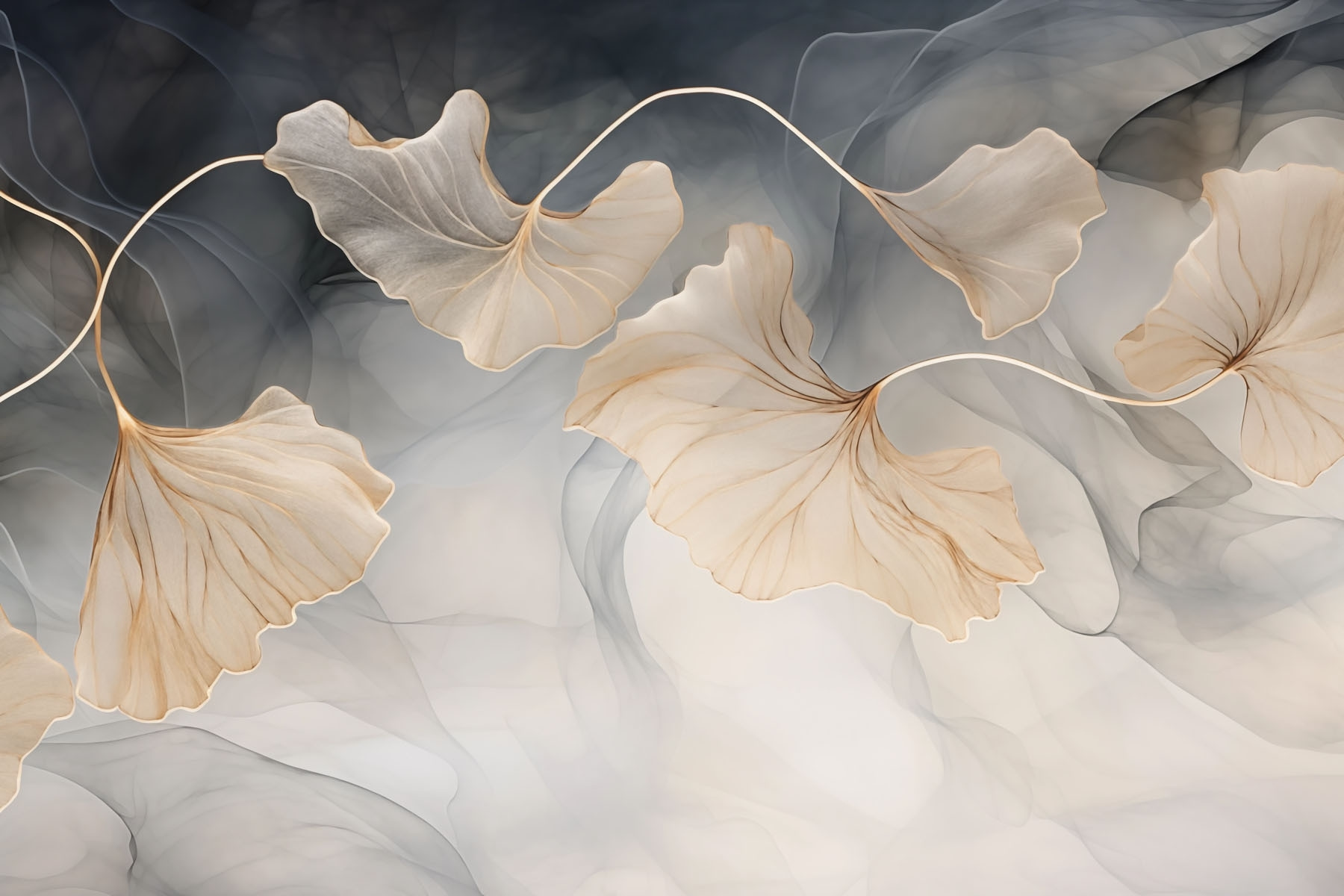 Delicate leaves on soft background