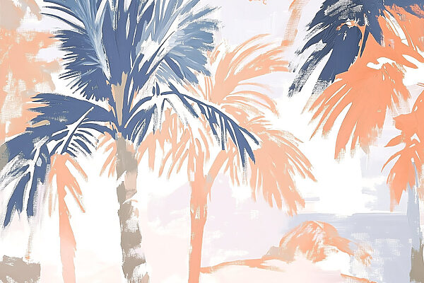Painting of palm trees Painting of palm trees