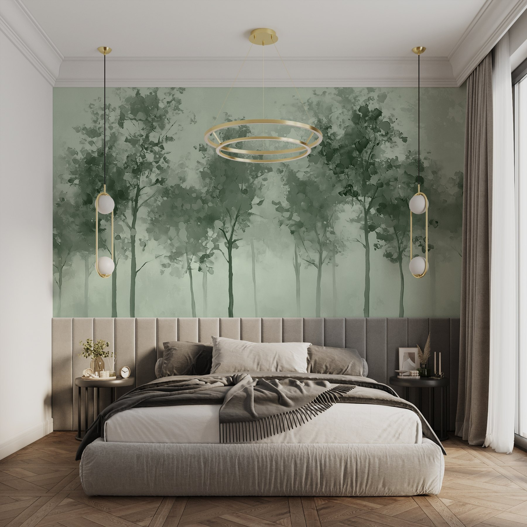 Group of trees in fog