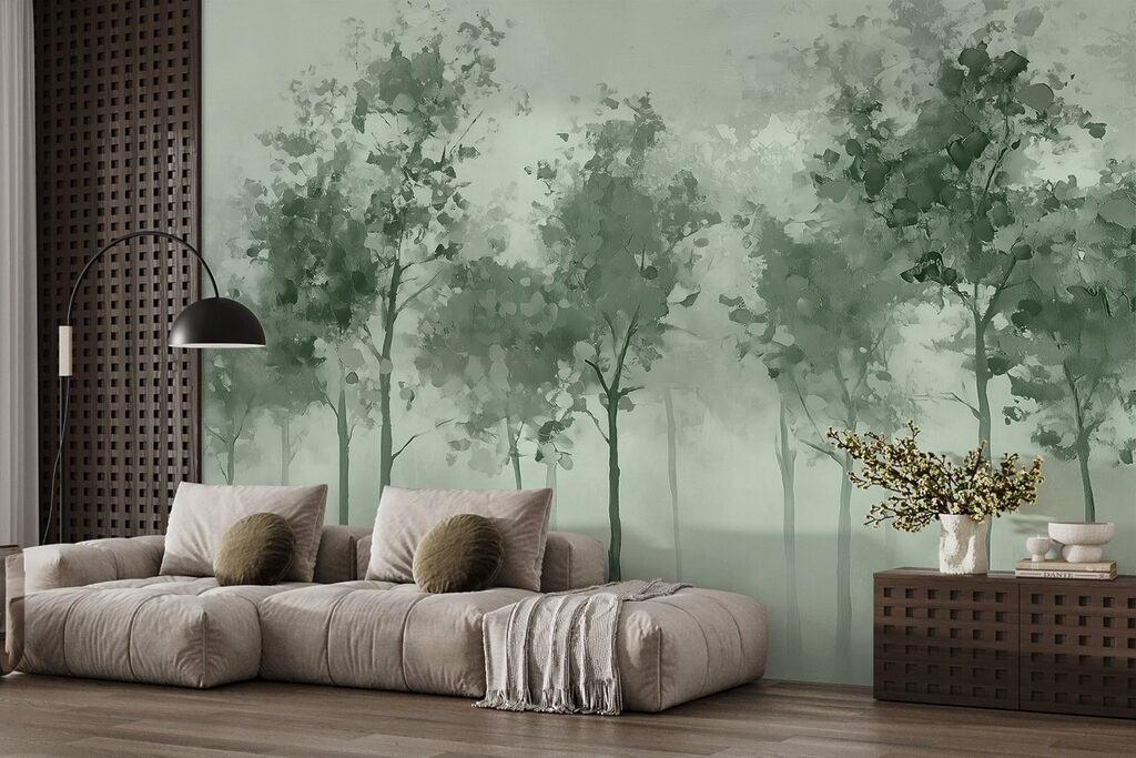 Group of trees in fog