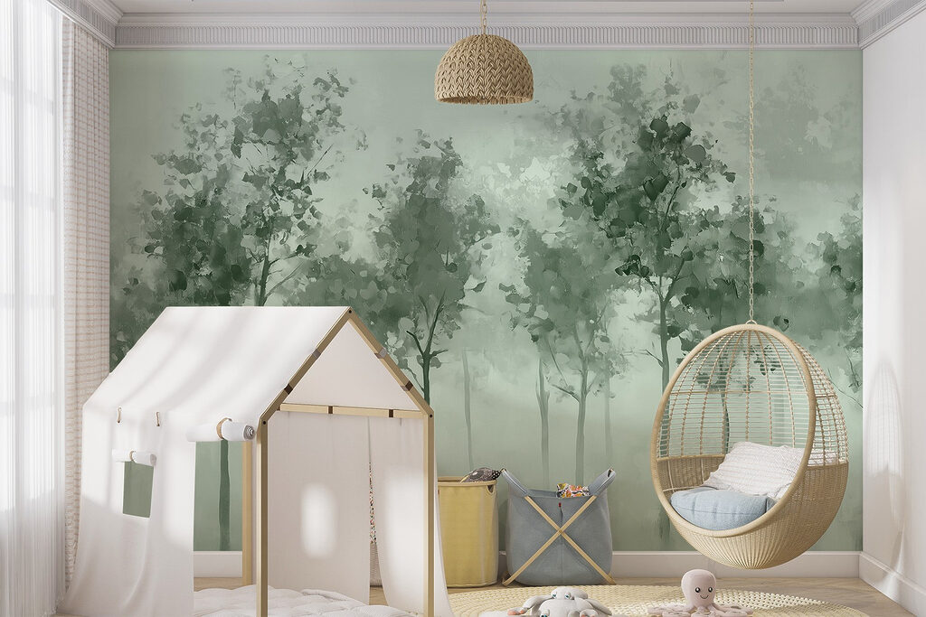 Group of trees in fog